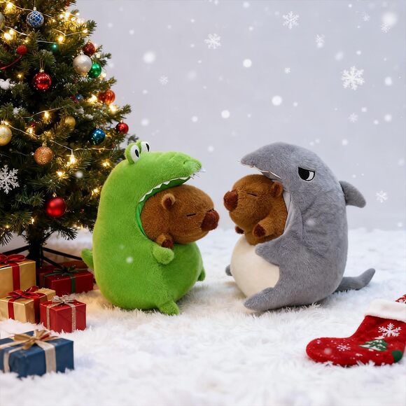 Capybara Plush Crocodile Costume 11.8" Kawaii Stuffed Animal Cute Gift - Picture 5 of 9